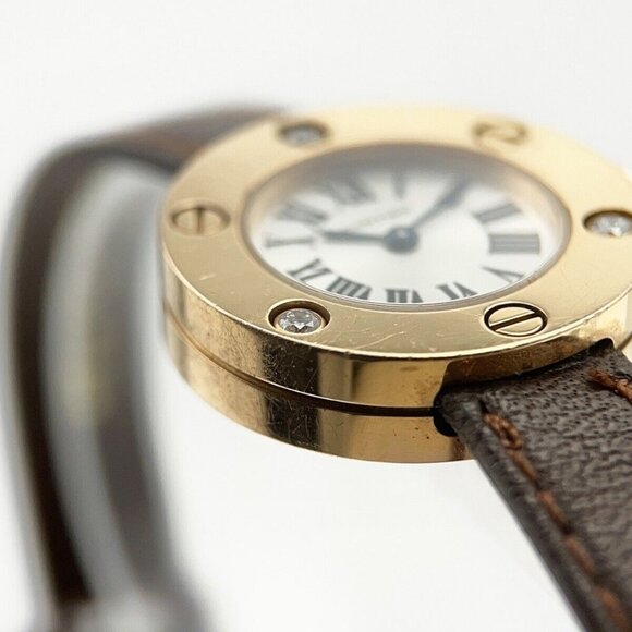 Cartier Love Watch Quartz 23mm Silver 18k Rose Gold Factory Diamonds Watch Only - Picture 3 of 8